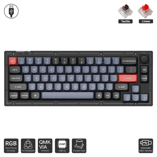 Keychron V2 Fully Assembled Knob Version (Translucent)